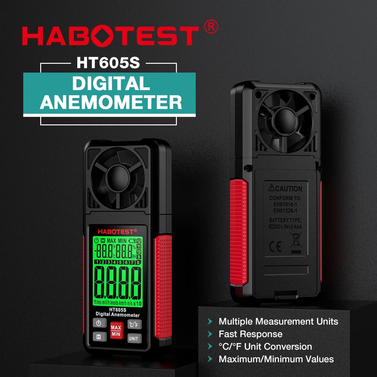 HABOTEST ޴  ǳӰ, ǳ 跮,  ӵ , LCD ÷, µ  跮, HT605S